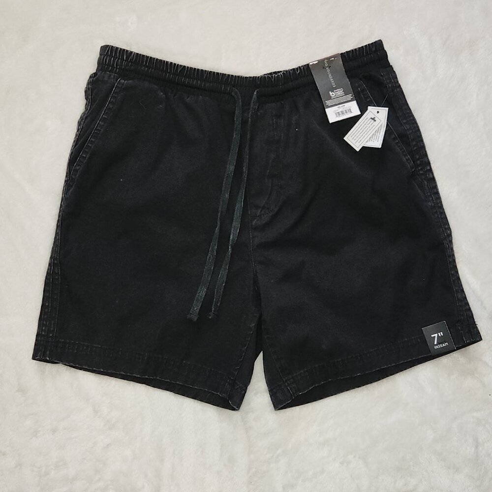 🩳 Men’s Distressed Black Shorts – Size Small 28–30, 100% Cotton, NWT